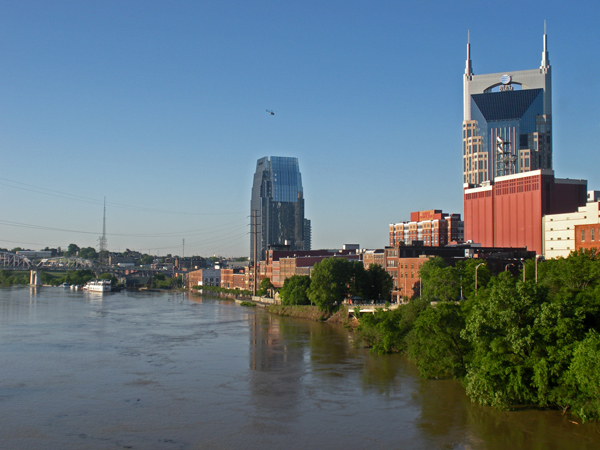 1st Avenue North & Riverfront Park from Woodland Street Bridge, Nashville, Tennessee, May 4, 2010